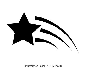 shooting star icon on white background. flat style. shooting star sign for your web site design, logo, app, UI. star symbol. star logo.