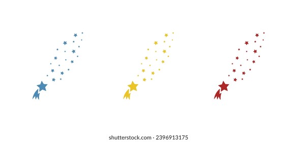 shooting star icon on a white background, vector illustration