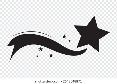shooting star icon on white background. flat style. shooting star sign for your web site design, logo, app, UI. star symbol. star logo.