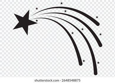 shooting star icon on white background. flat style. shooting star sign for your web site design, logo, app, UI. star symbol. star logo.