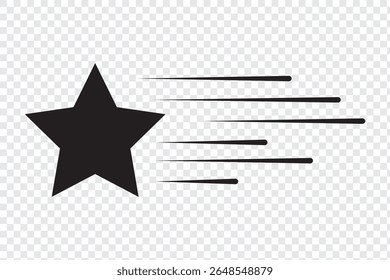 shooting star icon on white background. flat style. shooting star sign for your web site design, logo, app, UI. star symbol. star logo.