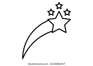 shooting star icon. icon related to graduation and achievement. suitable for web site, app, user interfaces, printable etc. line icon style. simple vector design editable