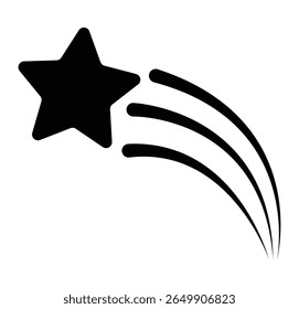 Shooting star icon set. Different star shapes. Falling stars. Vector illustration