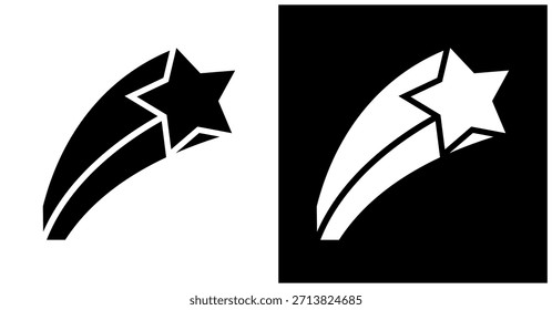 Stern-Symbolsatz auf weißem und schwarzem Hintergrund