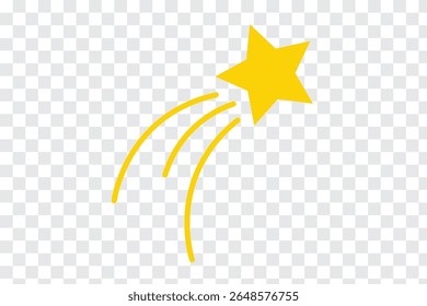 Shooting star icon, simple stars, isolated.   