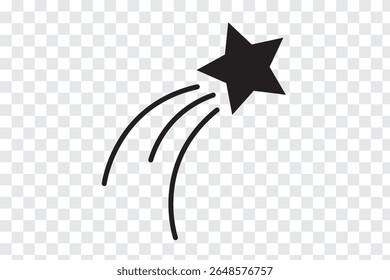 Shooting star icon, simple stars, isolated.   
