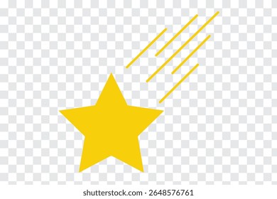 Shooting star icon, simple stars, isolated.   