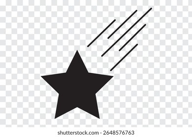 Shooting star icon, simple stars, isolated.   