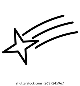 shooting star icon Simple thin line stroke
