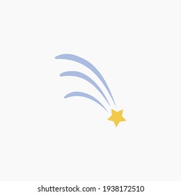Shooting Star icon - simple vector flat color illustration.