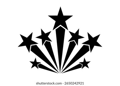 shooting star icon, stars and stripes icon. vector illustration.