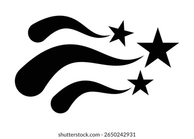 shooting star icon, stars and stripes icon. vector illustration.