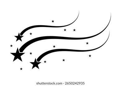 shooting star icon, stars and stripes icon. vector illustration.