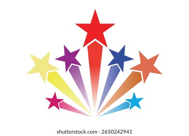 shooting star icon, stars and stripes icon. vector illustration.