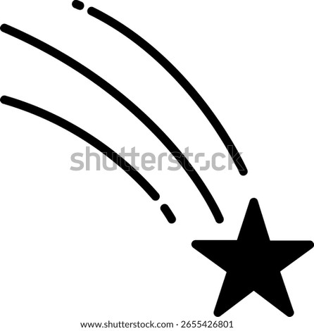 Shooting Star Icon with Three Streaks
