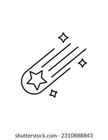 shooting star icon, vector best line icon.