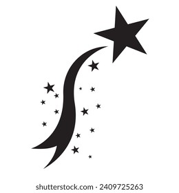 Vector de icono de estrella de tiro . Recopilación de signos de pista de cola de cometas o de estrellas. Disparando el vector estrella. EPS 10	