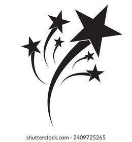 Shooting star icon vector . Comet tail or star trail illustration sign collection. Shooting star vector. EPS 10	
