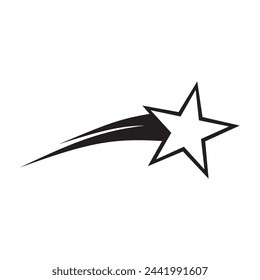 shooting star icon vector design. shooting star illustration vector design