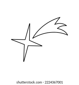 shooting star icon, vector illustration