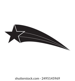 shooting star icon vector illustration. shooting star and Falling star icon on white background.
