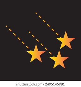 Icono de estrella de tiro Ilustración vectorial. Icono de estrella de tiro y estrella de caída sobre fondo blanco.