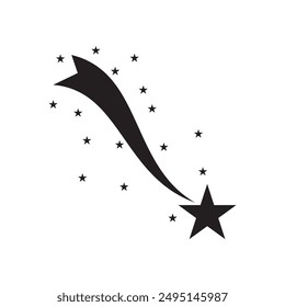 shooting star icon vector illustration. shooting star and Falling star icon on white background.
