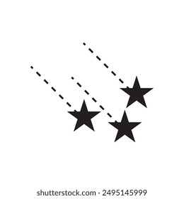 shooting star icon vector illustration. shooting star and Falling star icon on white background.
