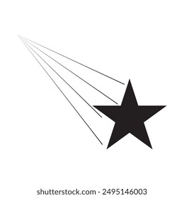 shooting star icon vector illustration. shooting star and Falling star icon on white background.