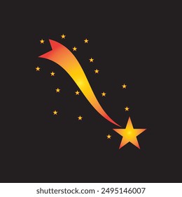 Icono de estrella de tiro Ilustración vectorial. Icono de estrella de tiro y estrella de caída sobre fondo blanco.