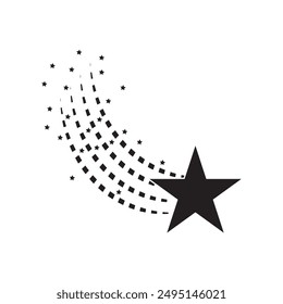 shooting star icon vector illustration. shooting star and Falling star icon on white background.