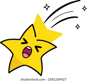 Shooting Star Icon - Vector Illustration for Astronomy, Space, and Celestial Designs