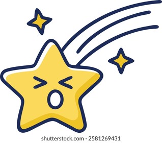 Shooting Star Icon - Vector Illustration for Astronomy, Space, and Celestial Designs