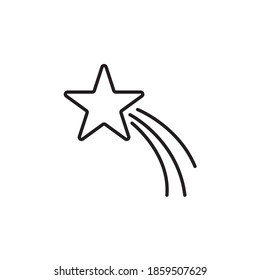 shooting star icon vector outline style design. weather line icon. isolated on white background