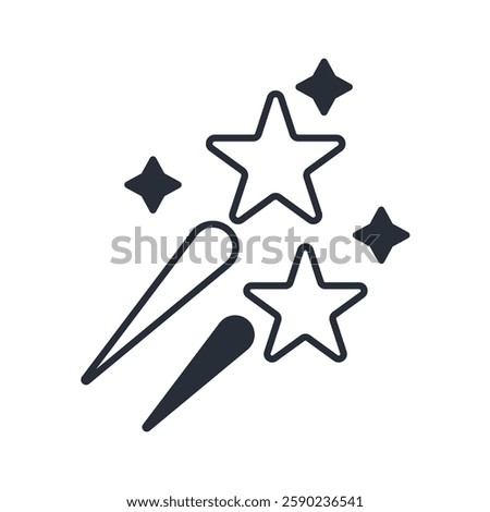 shooting star icon. vector.Editable stroke.linear style sign for use web design,logo.Symbol illustration.