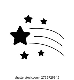 Ícone de estrela cadente com fundo branco vetor ilustração stock