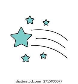 Ícone de estrela cadente com fundo branco vetor ilustração stock