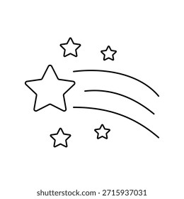 Ícone de estrela cadente com fundo branco vetor ilustração stock