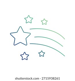 Ícone de estrela cadente com fundo branco vetor ilustração stock