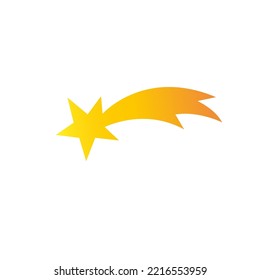 Shooting star icon is yellow. Vector graphics
