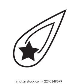 Shooting star illustration, shooting star flat design