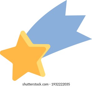 Shooting star, illustration, vector on white background.