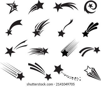 Shooting Star Isolated on White Background