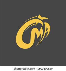 Shooting star in letter combinations: "M", "A". Logo. Vector.