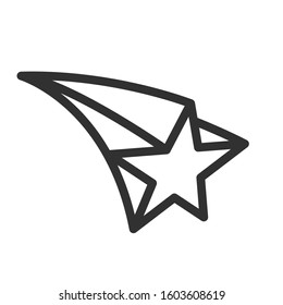 shooting star, linear icon. Editable stroke