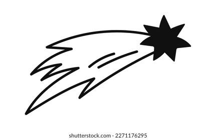 Shooting star linear icon Universe. Vector illustration