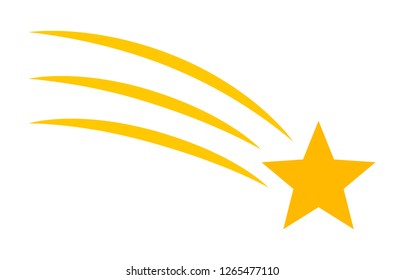 Shooting star / make a wish flat vector color icon for apps and websites