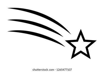 Shooting Star Make Wish Flat Vector Stock Vector (Royalty Free) 1265025934