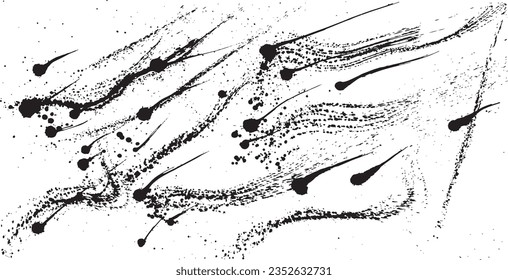shooting star. meteor shower. brush stroke illustration.