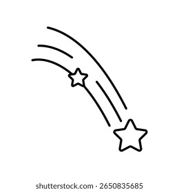 Shooting Star Meteor Shower Line Icon